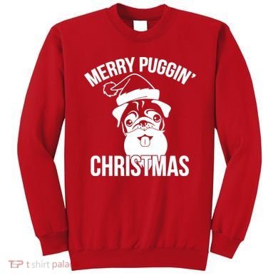 Merry Puggin Christmas Pug Sweatshirt