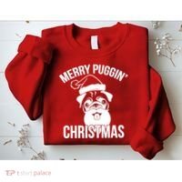 Merry Puggin Christmas Pug Sweatshirt thumb 2