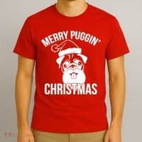 Merry Puggin Christmas Pug T-Shirt thumb 3