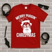 Merry Puggin Christmas Pug T-Shirt thumb 5