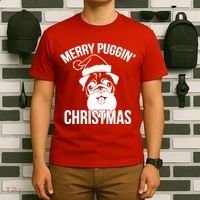 Merry Puggin Christmas Pug T-Shirt thumb 6