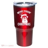 Merry Puggin Christmas Pug Tumbler thumb 0