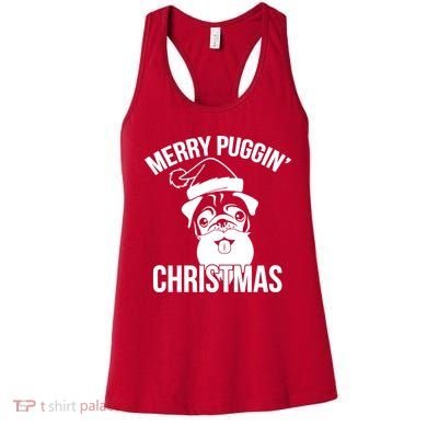 Merry Puggin Christmas Pug Women's Tank Top
