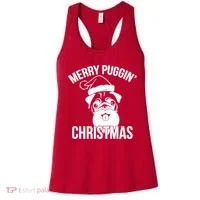 Merry Puggin Christmas Pug Women's Tank Top thumb 0
