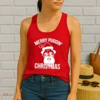 Merry Puggin Christmas Pug Women's Tank Top thumb 2