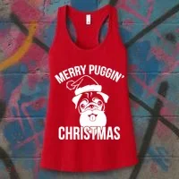 Merry Puggin Christmas Pug Women's Tank Top thumb 3