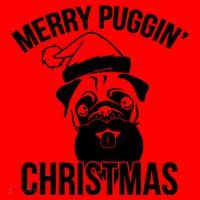 Merry Puggin Christmas Pug Santa Hat thumb 1