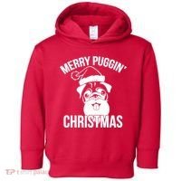 Merry Puggin Christmas Pug Toddler Hoodie thumb 0