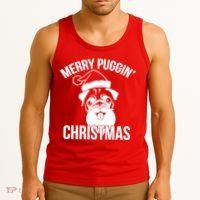 Merry Puggin Christmas Pug Tank Top thumb 3