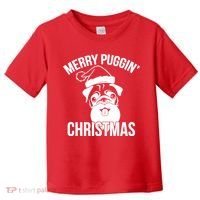 Merry Puggin Christmas Pug Toddler T-Shirt thumb 0