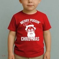 Merry Puggin Christmas Pug Toddler T-Shirt thumb 2