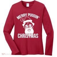 Merry Puggin Christmas Pug Women's Long Sleeve Shirt thumb 0