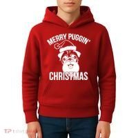 Merry Puggin Christmas Pug Kids Hoodie thumb 4