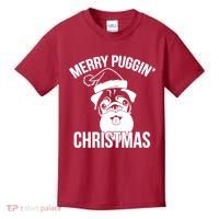 Merry Puggin Christmas Pug Kids T-Shirt thumb 0