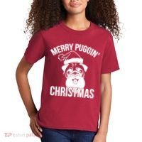 Merry Puggin Christmas Pug Kids T-Shirt thumb 2