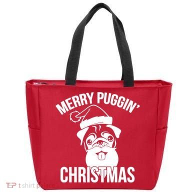 Merry Puggin Christmas Pug Tote Bag