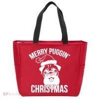 Merry Puggin Christmas Pug Tote Bag thumb 0