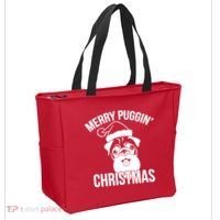 Merry Puggin Christmas Pug Tote Bag thumb 2