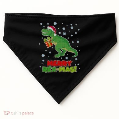 Merry Rex-Mas Ugly Christmas USA-Made Doggie Bandana