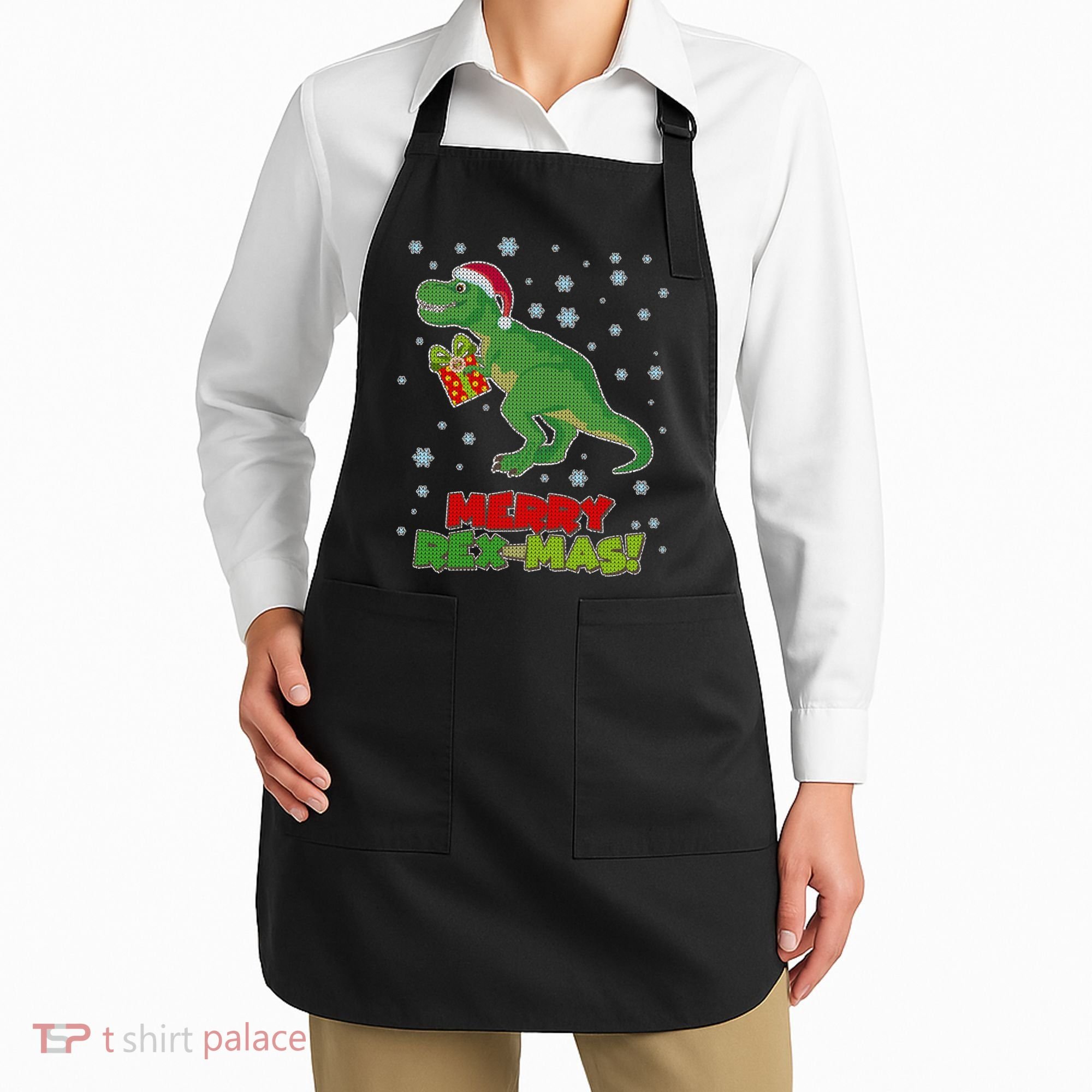 Merry Rex-Mas Ugly Christmas Apron