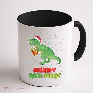 Merry Rex-Mas Ugly Christmas Coffee Mug back