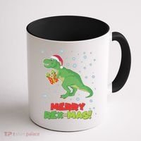 Merry Rex-Mas Ugly Christmas Coffee Mug thumb 1