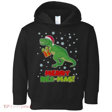 Merry Rex-Mas Ugly Christmas Toddler Hoodie