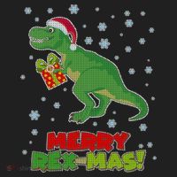 Merry Rex-Mas Ugly Christmas Golf Towel thumb 3