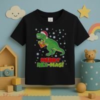Merry Rex-Mas Ugly Christmas Toddler T-Shirt thumb 3