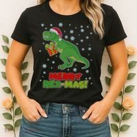 Merry Rex-Mas Ugly Christmas Women's T-Shirt thumb 2