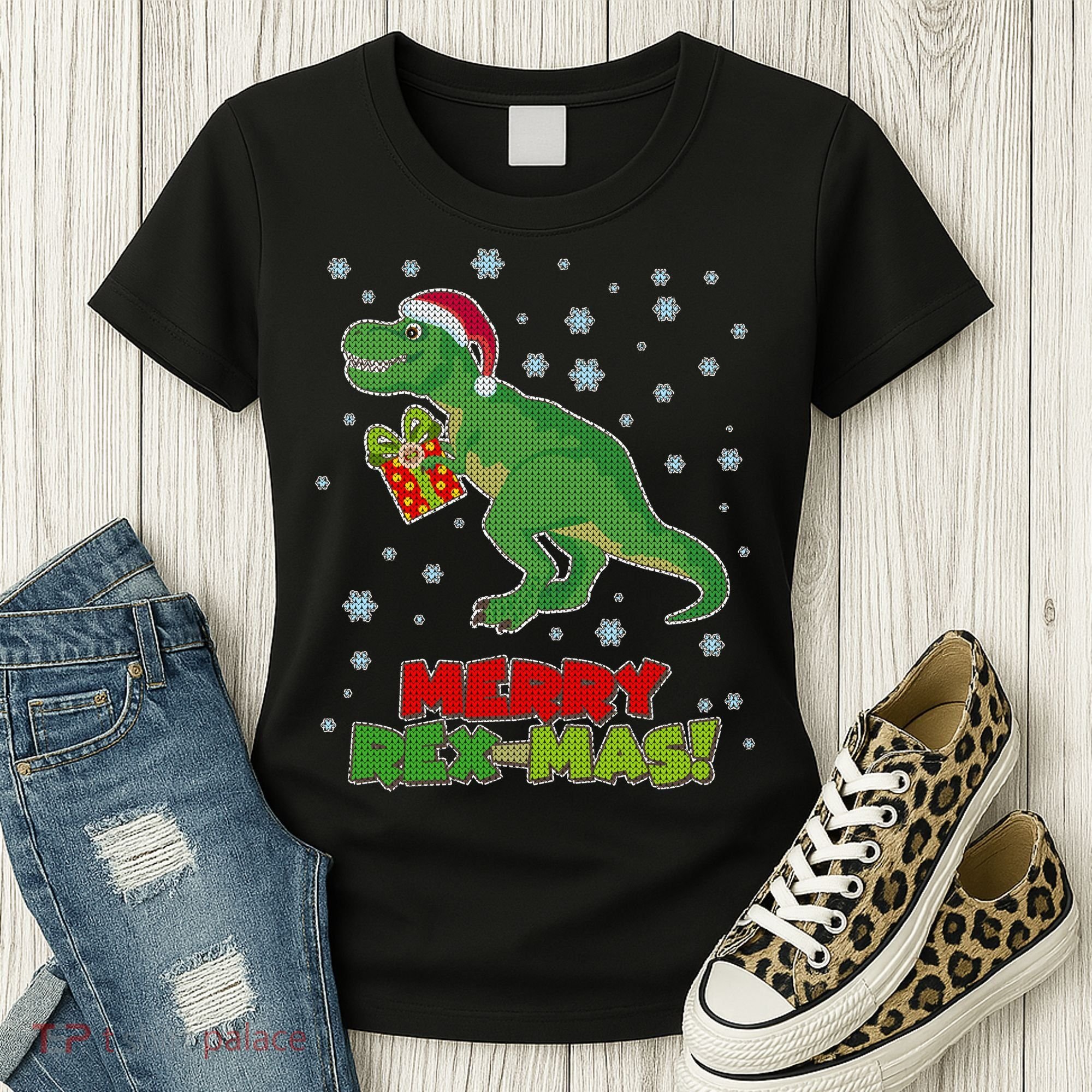 Merry Rex-Mas Ugly Christmas Women's T-Shirt
