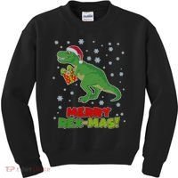 Merry Rex-Mas Ugly Christmas Kids Sweatshirt thumb 0