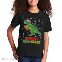 Merry Rex-Mas Ugly Christmas Kids T-Shirt thumb 2