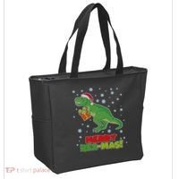 Merry Rex-Mas Ugly Christmas Tote Bag thumb 2