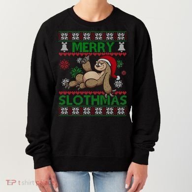 Merry Slothmas Ugly Christmas Women's Sweatshirt