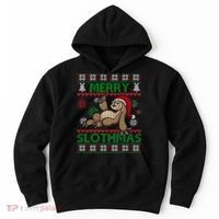 Merry Slothmas Ugly Christmas Hoodie thumb 0