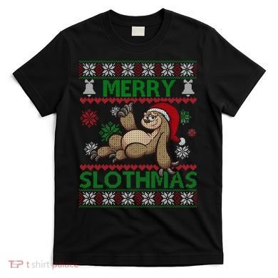 Merry Slothmas Ugly Christmas T-Shirt