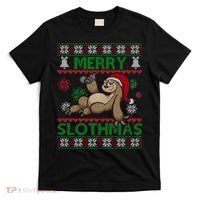 Merry Slothmas Ugly Christmas T-Shirt thumb 0