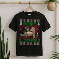 Merry Slothmas Ugly Christmas T-Shirt thumb 2