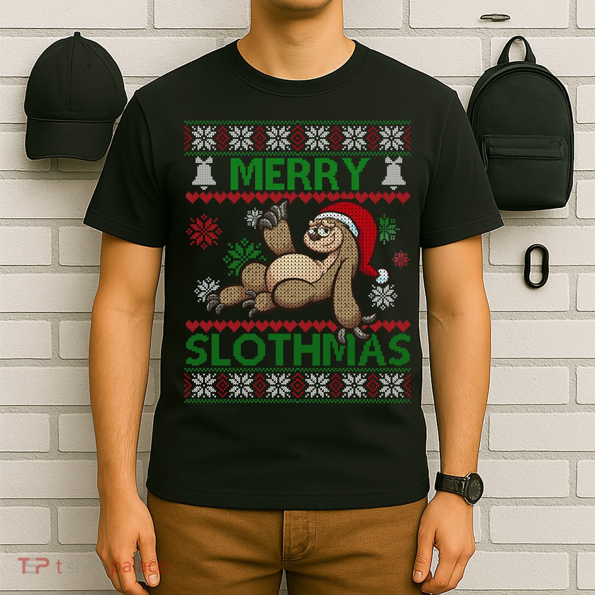 Merry Slothmas Ugly Christmas T-Shirt
