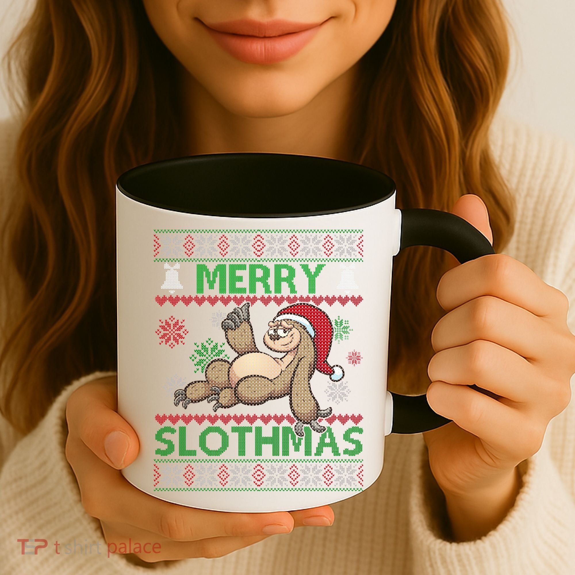 Merry Slothmas Ugly Christmas Coffee Mug