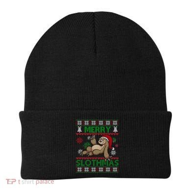 Merry Slothmas Ugly Christmas Beanie