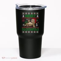 Merry Slothmas Ugly Christmas Tumbler thumb 0