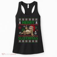 Merry Slothmas Ugly Christmas Women's Tank Top thumb 0