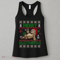 Merry Slothmas Ugly Christmas Women's Tank Top thumb 3