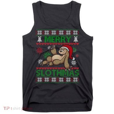 Merry Slothmas Ugly Christmas Tank Top