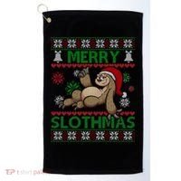 Merry Slothmas Ugly Christmas Golf Towel thumb 0