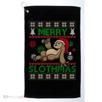 Merry Slothmas Ugly Christmas Golf Towel thumb 0