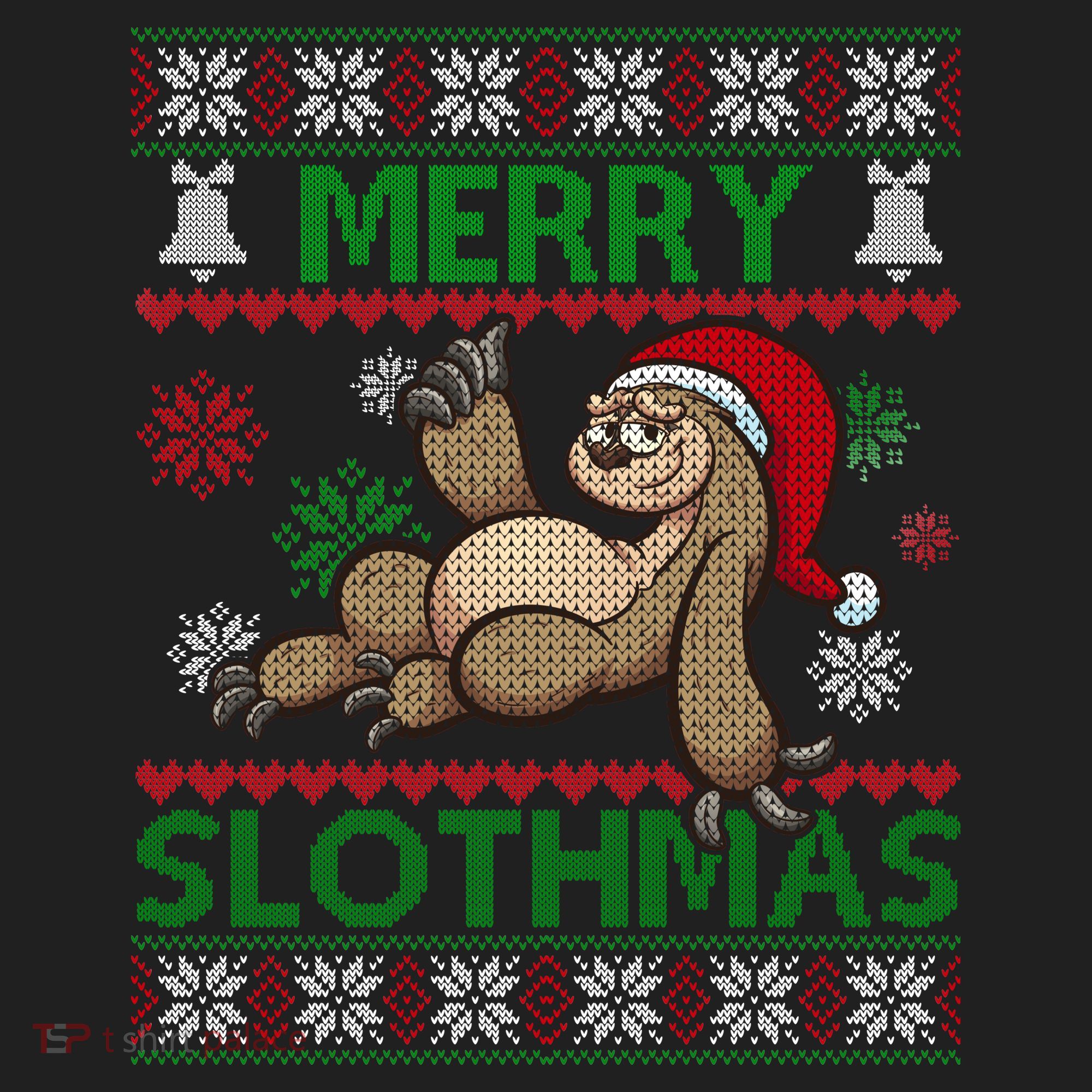 Merry Slothmas Ugly Christmas Golf Towel