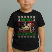 Merry Slothmas Ugly Christmas Toddler T-Shirt thumb 2